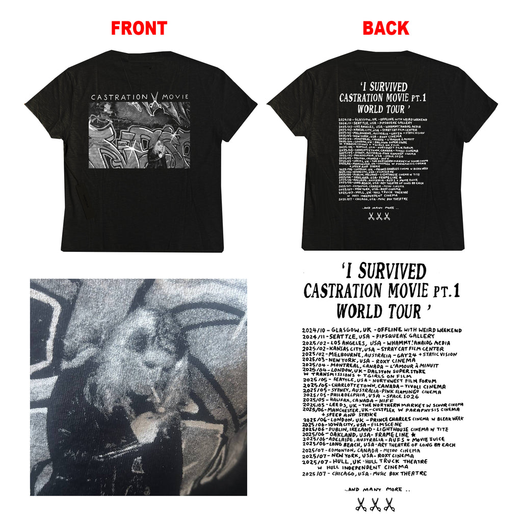 'I SURVIVED CASTRATION MOVIE' t shirt