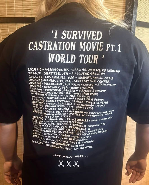 'I SURVIVED CASTRATION MOVIE' t shirt